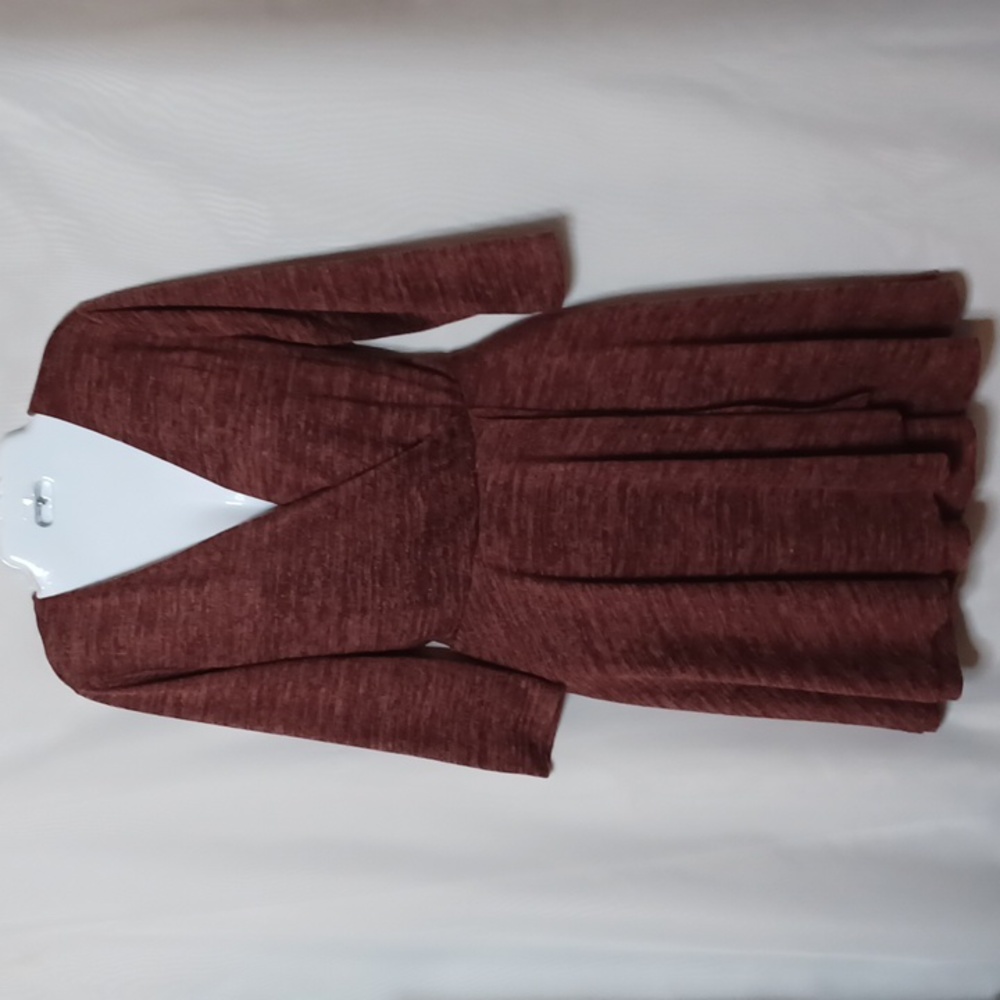 MOSSIMO Supply Co. Women's Brown  V-Neck Cross Over Knit Dress. Size L